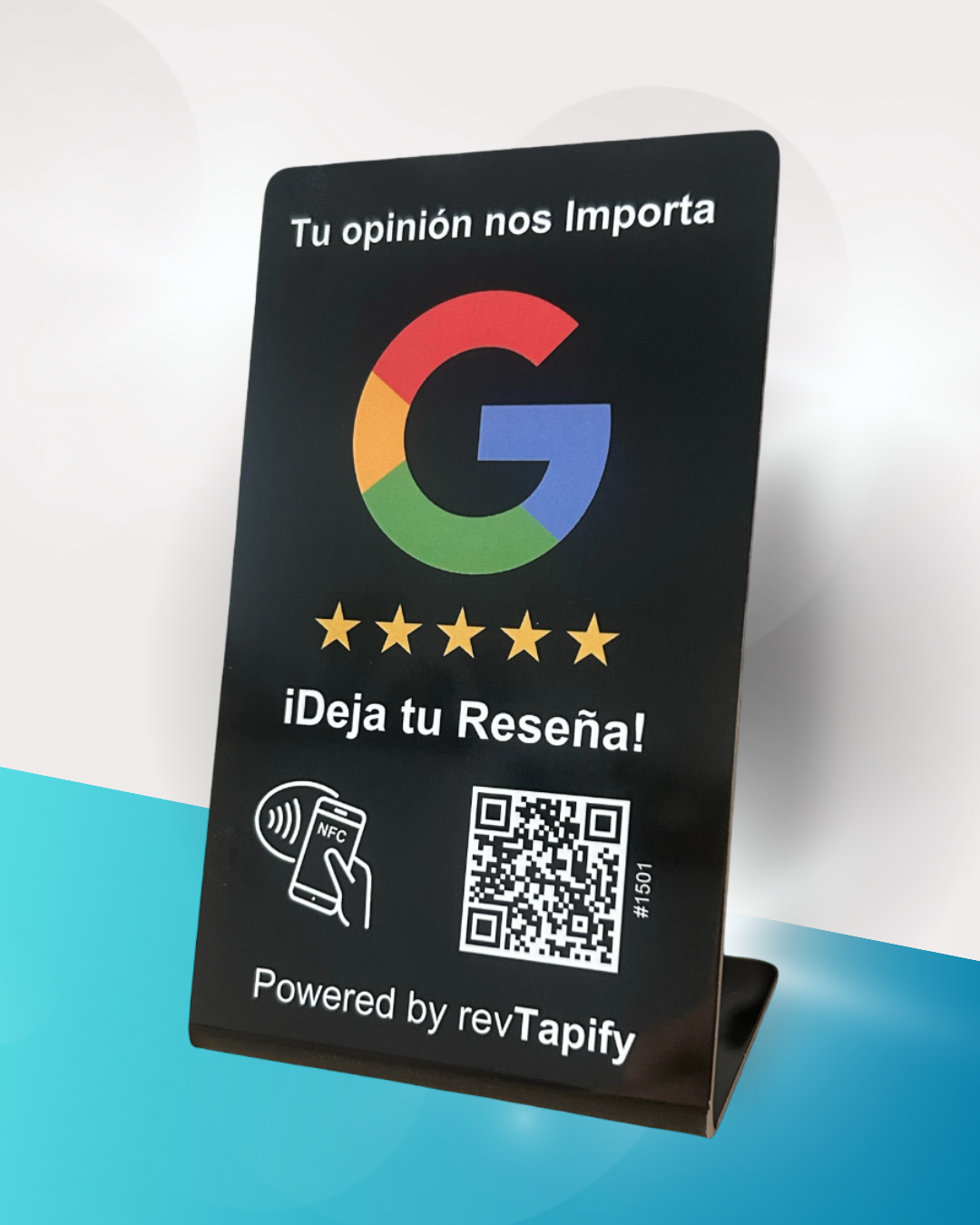 Stand Acrílico con NFC y QR para Reseñas de Google