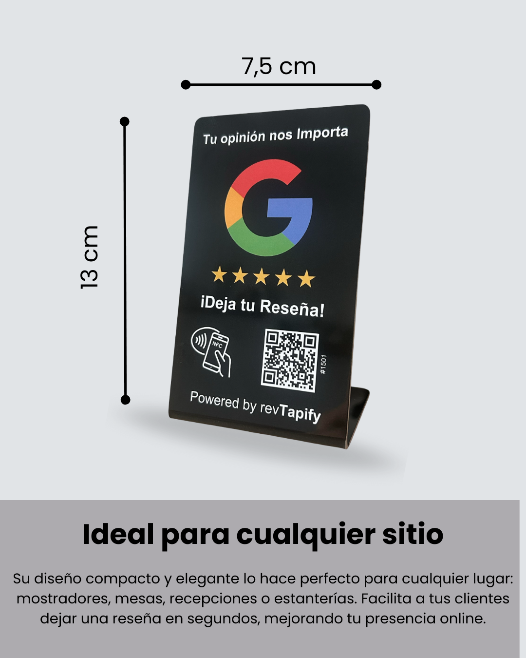 Stand Acrílico con NFC y QR para Reseñas de Google
